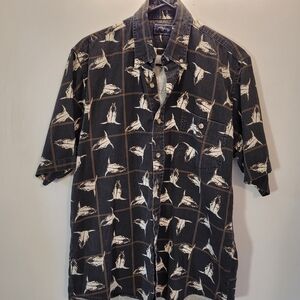Vintage Roper Bull Skull Casual Button Down Black Western Shirt - M